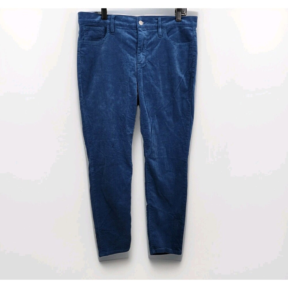 J. Crew 9" Mid-rise Skinny Corduroy Pants Muted Blue Stretch Womens Size W31 L27